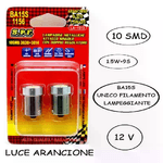 LAMPADE 10 LED LUCE ARANCIONE LAMPEGGIANTE BA15S FILAMENTO UNICO AUTO SPF AUTO