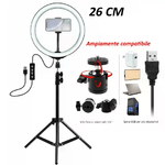 Anello luminoso a LED 26 cm foto cellulare video streaming selfie treppiedi 2 M