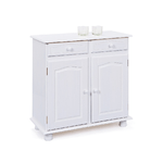 Mobile Bianco 2 Ante 2 Cassetti Credenza in Legno Pino Dispensa Soggiorno Cucina