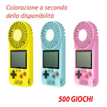 Console gaming ventilatore fan retrò 500 in 1 LCD giochi classici batteria USB