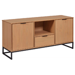 Madia Porta TV Credenza con Ante e Cassetti in Legno Quercia da Ingresso