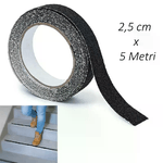 3 Rotoli Nastro adesivo Antiscivolo 2,5 cm x 5 metri MT NERO scale pavimento