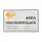 12x Cartello AREA VIDEOSORVEGLIATA Plastificato PVC 20x30 cm segnaletica