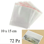 72pz Buste sacchetti Cellophane alimenti oggetti con chiusura 10x15 cm OPP