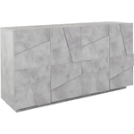 Mobile Basso 160 cm Credenza in Legno Madia con 4 Ante Grigio Cemento