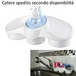 Dispenser da bagno cucina organizer erogatore sapone porta spugna panni