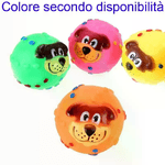 4x Pallina giocattolo gatti cani fischietto aria animali colorata muso cagnolino