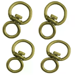 4x Givolari Abruzzo colore ottone acciaio anelli rotanti ganci 7cm anello gancio