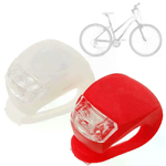 Set 2 luci bici silicone anteriore posteriore LED posizione rosso bianco CR 2032