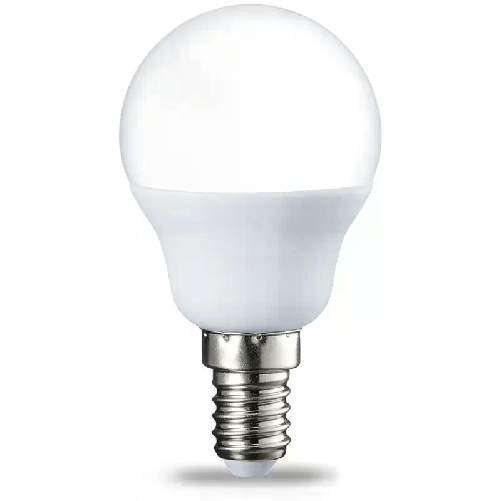 Lampadina sfera lampada tonda E14 5,5W bianco freddo LED abatjour bulbo interno
