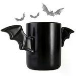 Tazza alata pipistrello bat mug colazione manici ali pipistrelli nera ceramica