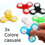 3x fidget spinner antistres cuscinetto sfera rilassante antistress tascabile LED