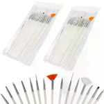 2 set 15 pennelli di precisione manicure ricostruzione decorazione unghie nail