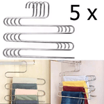 5x Stampella gruccia appendiabiti metallo 5 piani pantaloni calzoni asciugamani