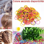 5 pacchetti 200 mini elastici capelli colorati bambine treccine braccialetti