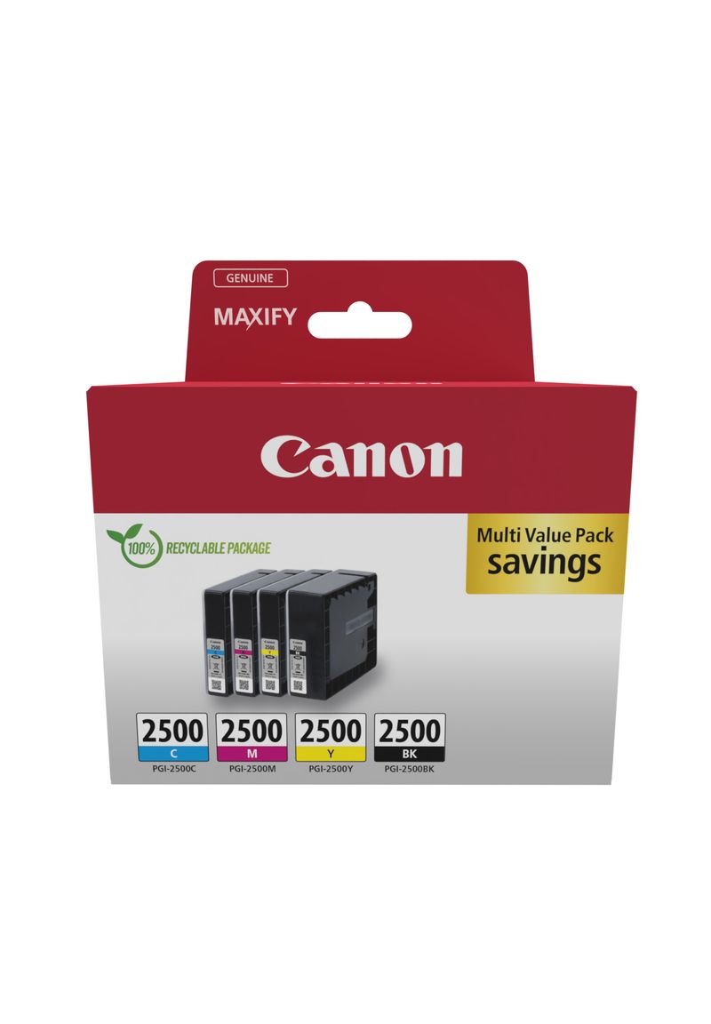 ORIGINALE-Canon-Multipack-nero---ciano---magenta---giallo-PGI-2500-9290B006-3100-pagine