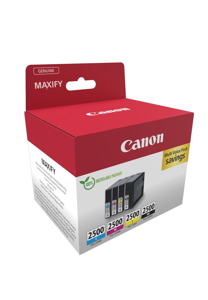 ORIGINALE-Canon-Multipack-nero---ciano---magenta---giallo-PGI-2500-9290B006-3100-pagine