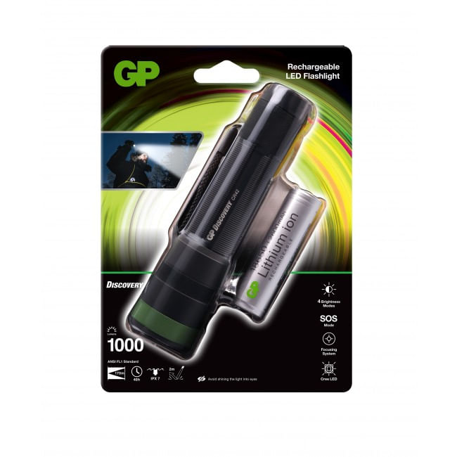 GP-Battery-Torcia-LED-CR42-Penna-1000LM-Ricaricabile-con-1-Batteria-Mini-Stilo-AAA