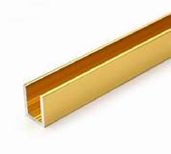 Profili alluminio canalino a U oro mm 10x20x1 - mt. 2