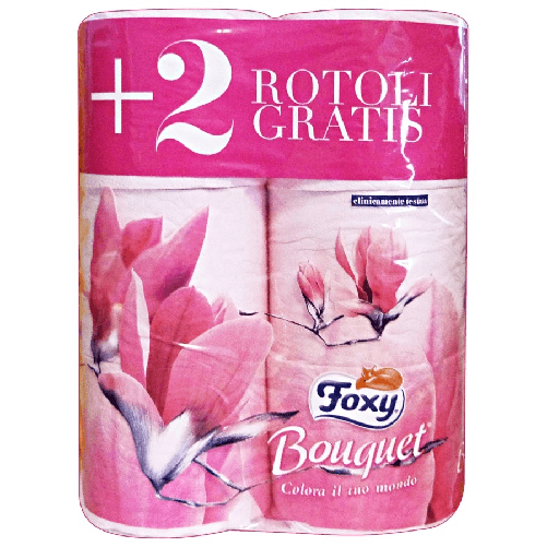 Foxy 6 Rotoloni Igienica Colore Rosa