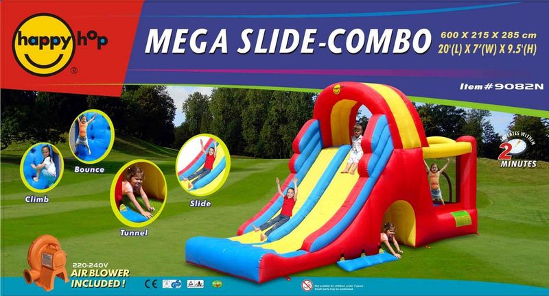 Gonfiabile-per-Bambini-Castello-Scivoli-285x600-con-Gonfiatore-Pompa