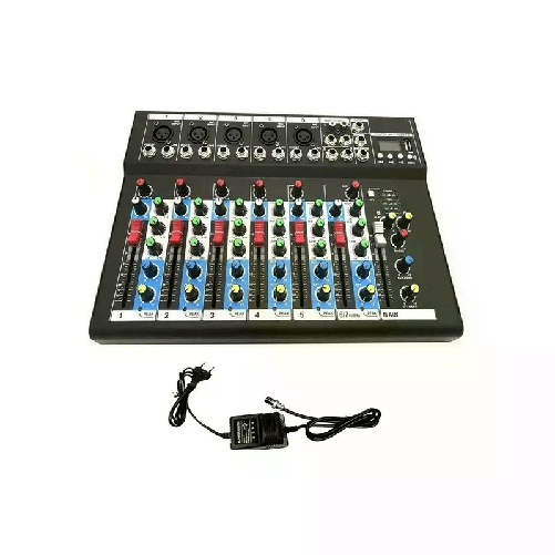 Mixer professionale a 7 vie canali bluetooth USB Mp3 feste party DJ karaoke TY7