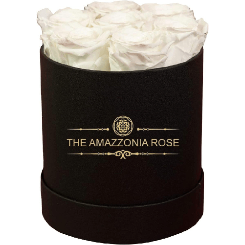 Bouquet 7 Rose Stabilizzate Lunga Durata Cofanetto d'amore - Bianche