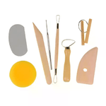 Set di Strumenti per Modellare L'argilla in Ceramica Kit da 8 pezzi in legno