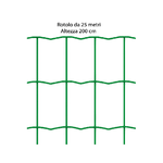 Rete per Recinzione 25 Metri 200 cm Altezza Giardino Elettrosaldata Plastificata