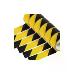 6 rotoli nastro adesivo segnaletico nero giallo 70m x 48mm silenzioso attenzione