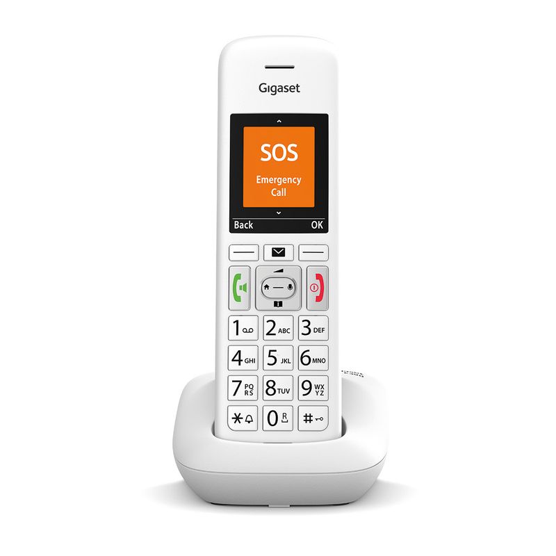 Gigaset-cordless-E390-con-tasti-grandi-|-Bianco