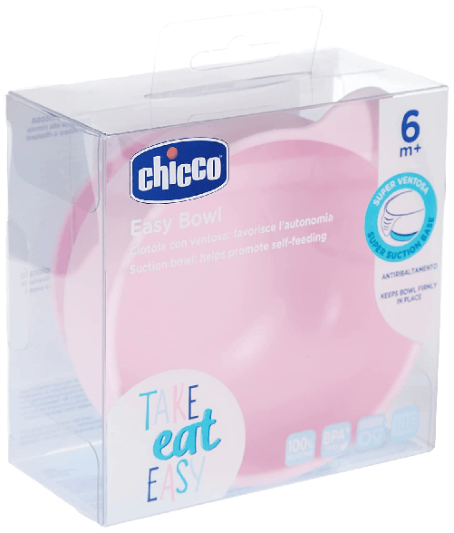 Chicco-Ciotola-in-Silicone-Con-Ventosa-per-Bebe-e-Bambini-Morbido-Piatto-Pappa-per-Alimenti-Semiliquidi-con-Maniglia-Ergonomica-Lavabile-in-Lavastoviglie-Adatto-per-il-Microonde---6--Mesi-Rosa