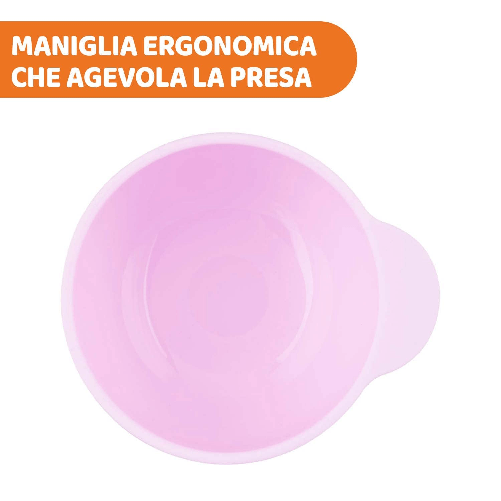 Chicco-Ciotola-in-Silicone-Con-Ventosa-per-Bebe-e-Bambini-Morbido-Piatto-Pappa-per-Alimenti-Semiliquidi-con-Maniglia-Ergonomica-Lavabile-in-Lavastoviglie-Adatto-per-il-Microonde---6--Mesi-Rosa