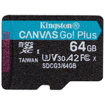 Kingston Technology Scheda microSDXC Canvas Go Plus 170R A2 U3 V30 da 64GB confezione singola senza adattatore