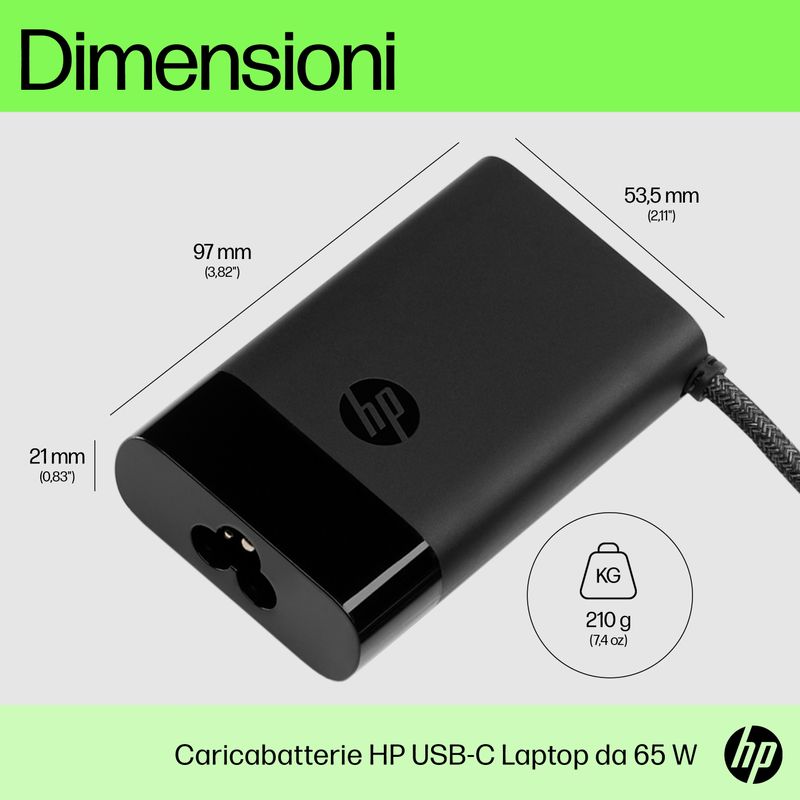 HP-Alimentatore-Laptop-USB-C-GaN-65-W---Ricarica-Veloce-e-Compatibile