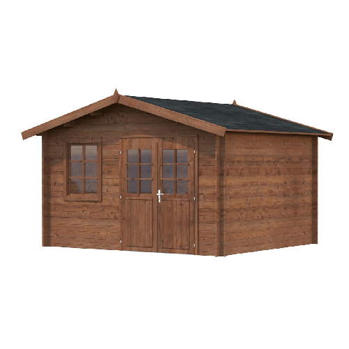 Casetta in Legno 3.8x3.7 Block House 28 mm Ripostiglio Attrezzi da Giardino