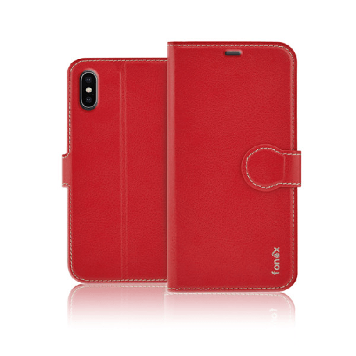 Fonex-custodia-a-libro-Identity-in-similpelle-per-Apple-iPhone-X-XS-|-Rosso