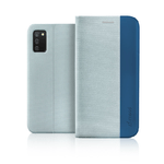 Fonex custodia a libro D-mood in tessuto e TPU per Samsung Galaxy A02S | Azzurro e blu