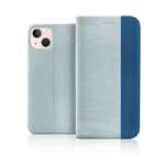 Fonex custodia a libro D-mood in tessuto e TPU per Apple iPhone 13 Mini | Azzurro e blu