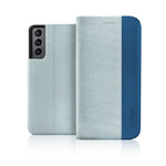 Fonex custodia a libro D-mood in tessuto e TPU per Samsung Galaxy S21 Fe | Azzurro e blu