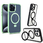 Fonex cover Mag Stand con magnete e supporto per Apple iPhone 15 Pro | Bordo Verde