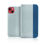 Fonex custodia a libro D-mood in tessuto e TPU per Apple iPhone 13 | Azzurro e blu