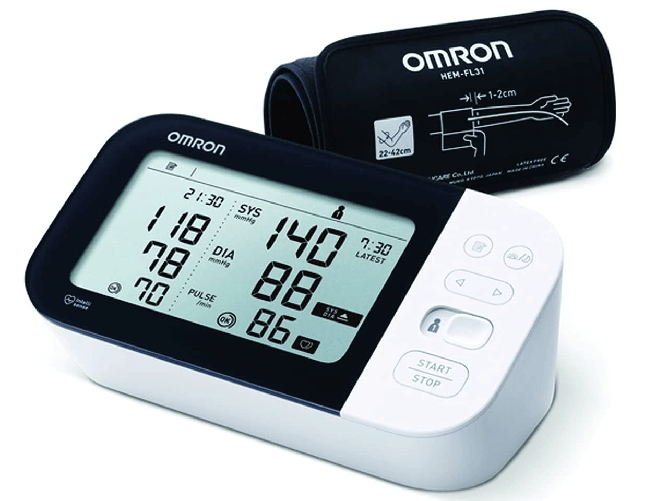 OMRON---Misuratore-di-Pressione-e-Battito-da-Braccio-M7-Intelli-IT-HEM-7361T-EBK-Bracciale-IntelliWrap-22-42-cm-Tecnologia-Intellisense-Clinicamente-Validato-AFib-Batterie-Custodia
