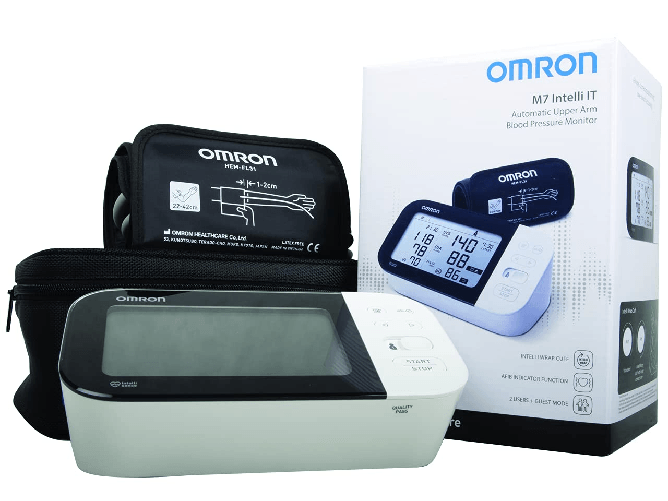 OMRON---Misuratore-di-Pressione-e-Battito-da-Braccio-M7-Intelli-IT-HEM-7361T-EBK-Bracciale-IntelliWrap-22-42-cm-Tecnologia-Intellisense-Clinicamente-Validato-AFib-Batterie-Custodia