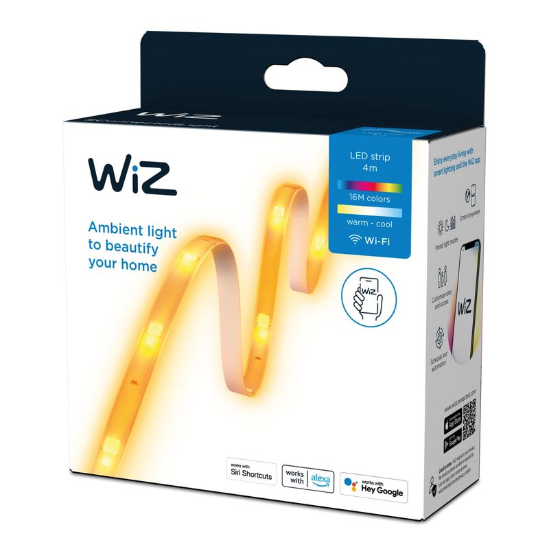 WiZ-Striscia-LED-WiFi-Luce-Bianca-o-Colorata-Dimmerabile-4-M-11W-Alimentatore-Incluso-Tecnologia-SpaceSense-Controllo-Vocale--Alexa-Apple-HomeKit-Google-Home-