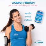 woman protein - integratore alimentare di proteine con vitamine, probiotici e ananas.