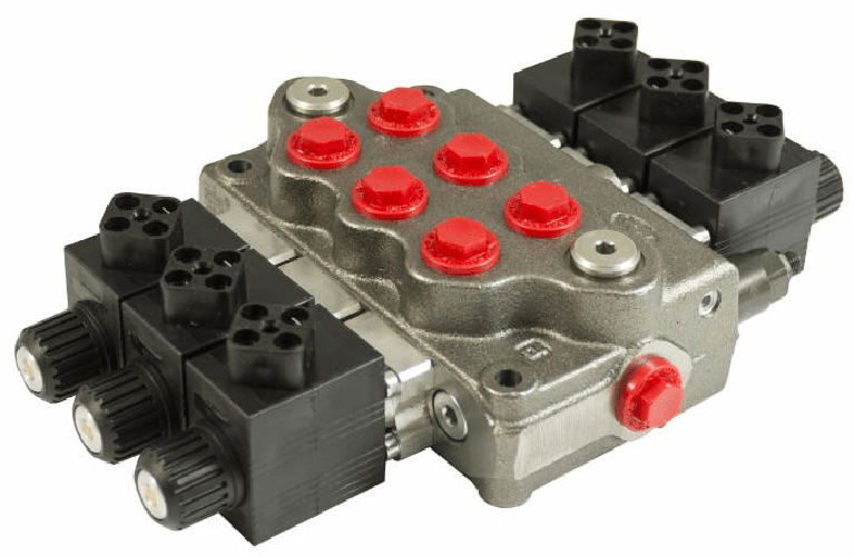 Distributore walvoil modello sd5 a 3 sezioni doppio effetto 40 litri