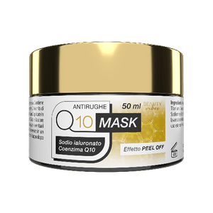 Q10 MASK MakeUp ad Effetto Peel Off AntiAge Water Resistant | Arricchito con Sodio Ialuronato e Coenzima Q10 | Maschera Viso AntiRughe Donna 50ml