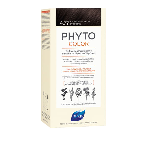 Phyto-Phytocolor-4.77-Castano-Marrone-Intenso-Colorazione-Permanente-Senza-Ammoniaca-Copertura-Capelli-Bianchi