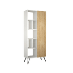 Libreria Bianca Rovere Moderna Scaffale Rettangolare con 11 Vani in Legno